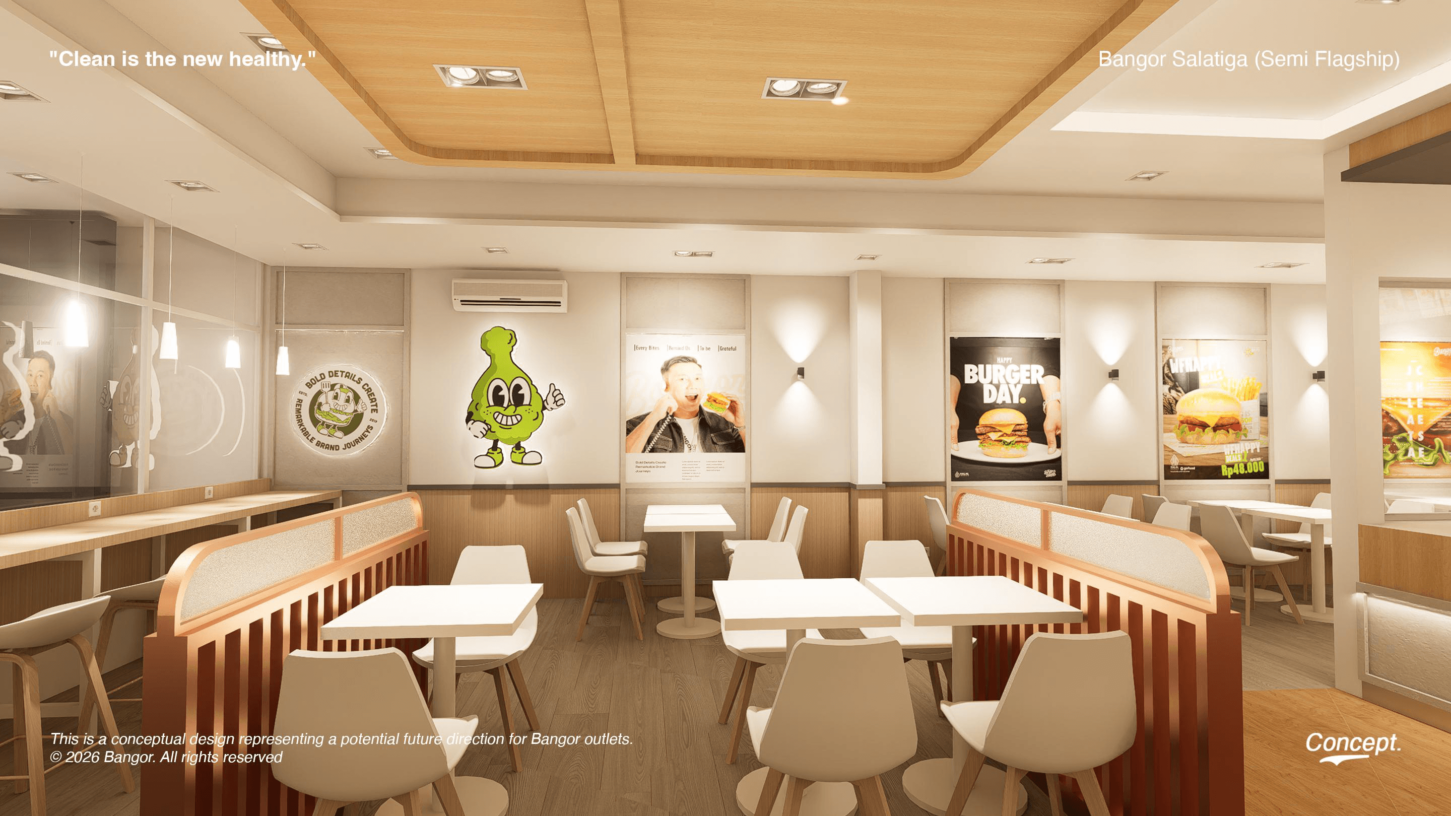 Interior outlet Burger Bangor 1